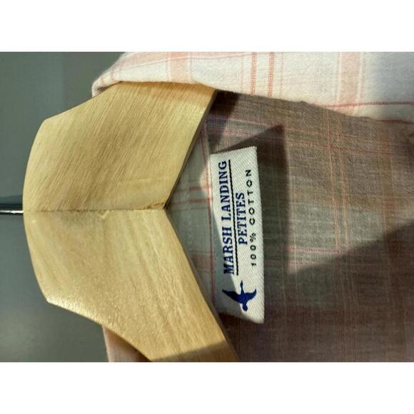 Marsh Landing Petites Pink Checkered Cotton Shirt Size PS - Picture 4 of 6